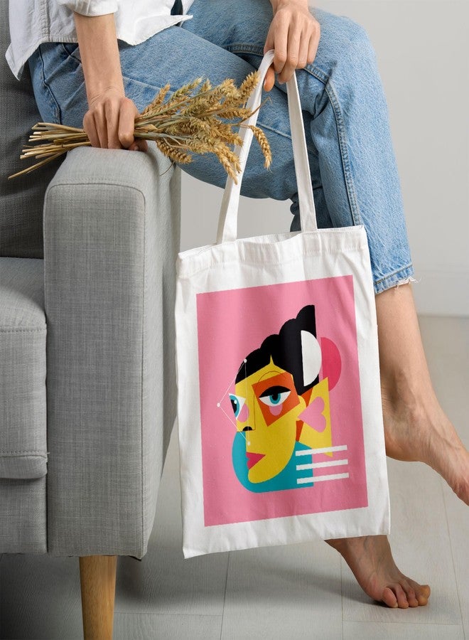 ARTBUG حقيبة تسوق نسائية من ARTBUG مزودة بسحاب، حقيبة قماشية أنيقة مناسبة لطالبات الجامعات والمكتب، أنيقة وقابلة لإعادة الاستخدام - لوحة فنية - رقم D - 247 - Image 2