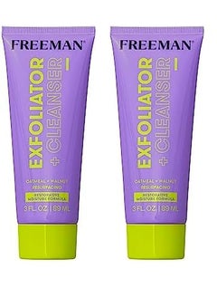 Freeman Freeman Restorative Moisturizing  Resurfacing Facial Exfoliator  Cleanser Infused With Oatmeal  Walnut Shell Powder DualPurpose Face Wash That Removes Dry Skin 3 floz 89 mL Tube Pack of 2 