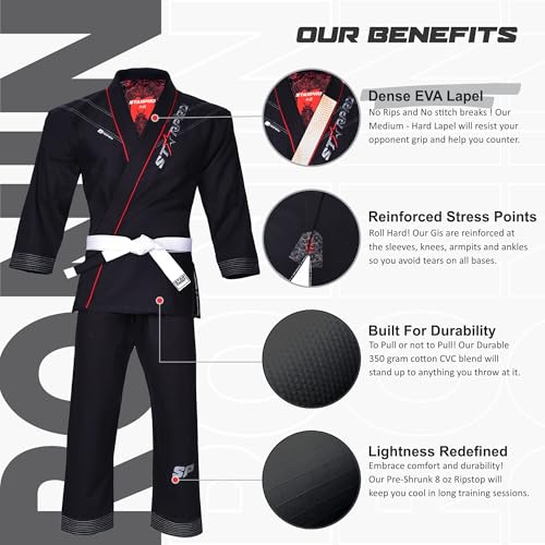 Starpro Brazilian Jiu Jitsu Gi – Lightweight Preshrunk BJJ Gi for Men & Women - Image 3