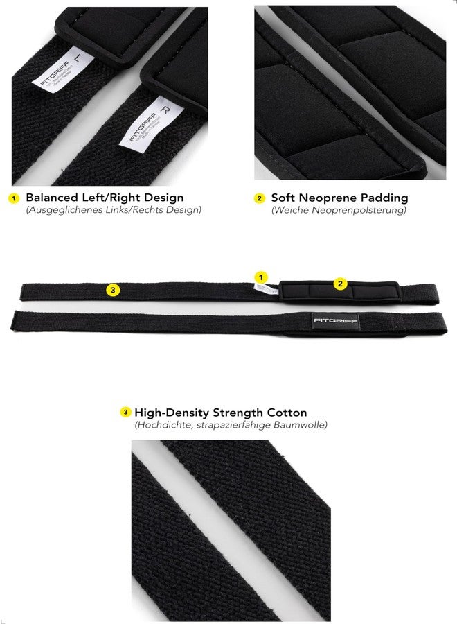 Fitgriff Straps + Wristbands for Gym (1 Set) - Gym Wristbands and Weight Lifting Bands - Fitness Accessories (Black) - Image 5