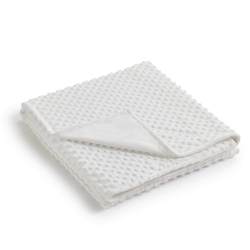RelaxBlanket 60''x80'' Duvet Cover for Weighted Blanket | Premium Super Soft Minky Dot | White - Image 2