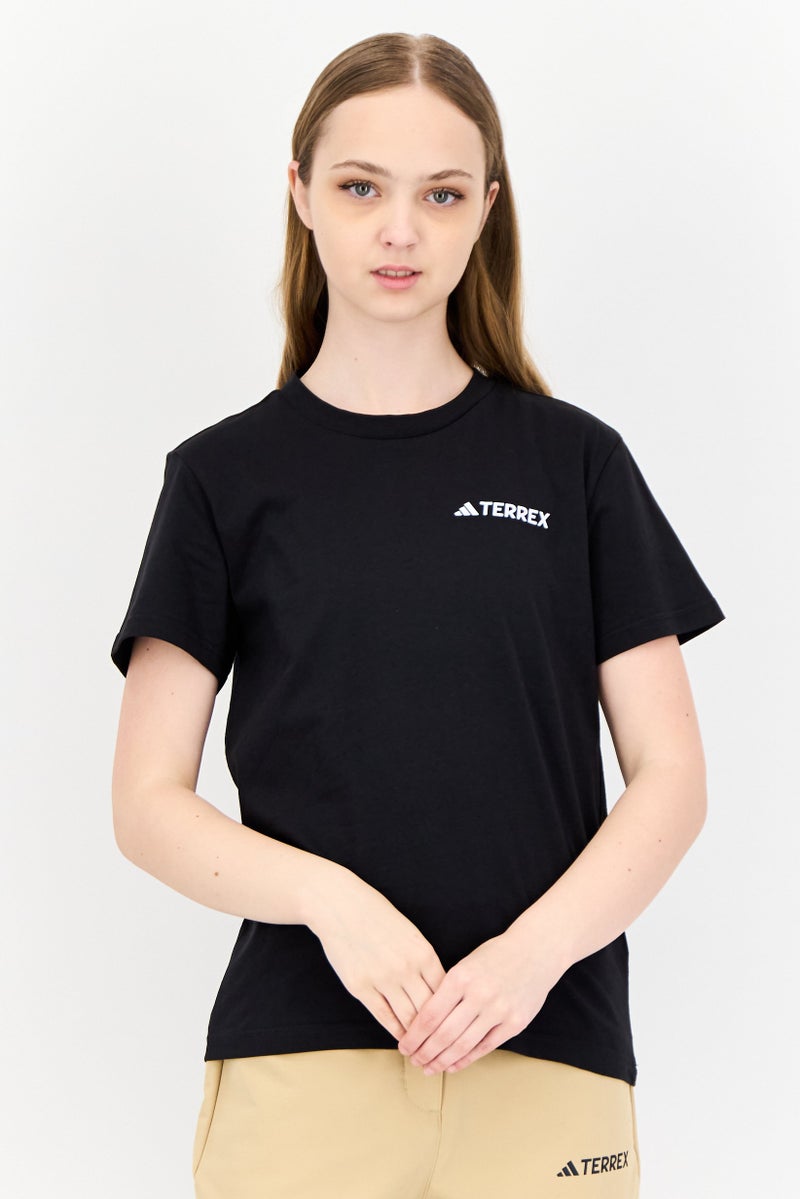 Adidas أديداس X تيركس ملابس رياضية نسائية قصيرة الأكمام في الهواء الطلق، أسود - Image 1