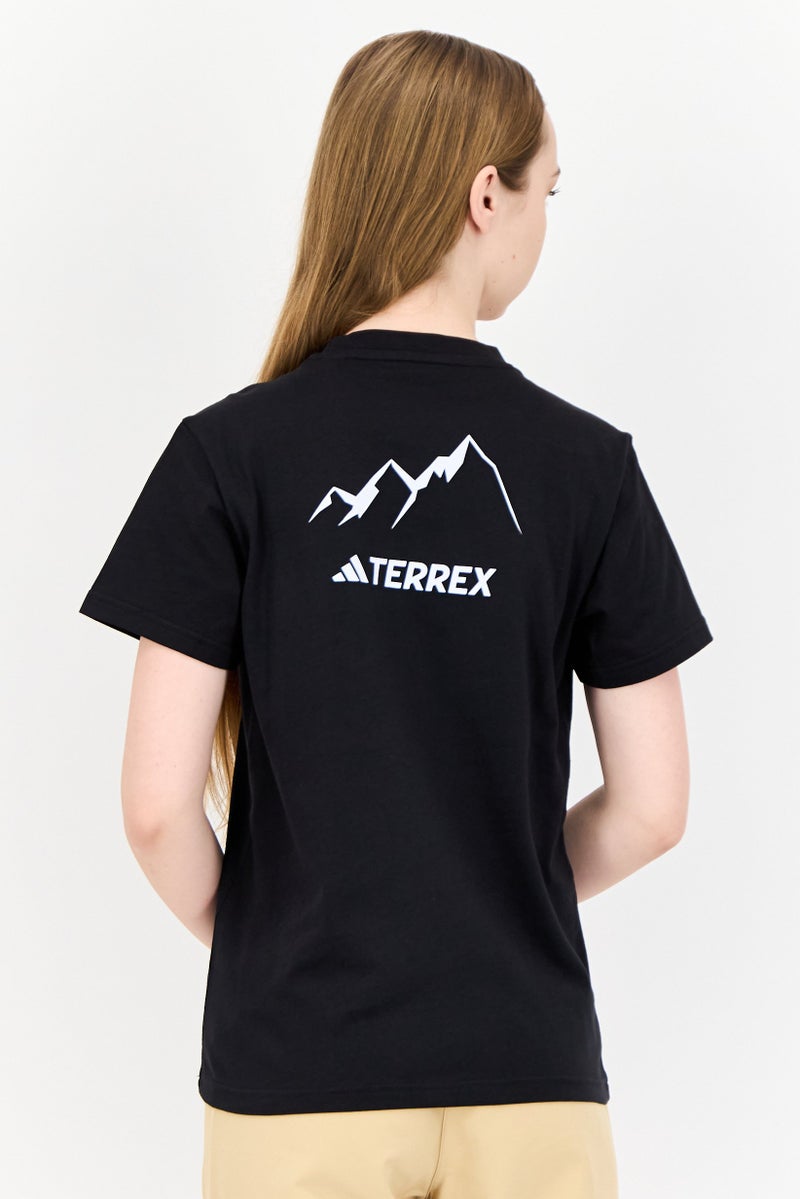 Adidas أديداس X تيركس ملابس رياضية نسائية قصيرة الأكمام في الهواء الطلق، أسود - Image 3