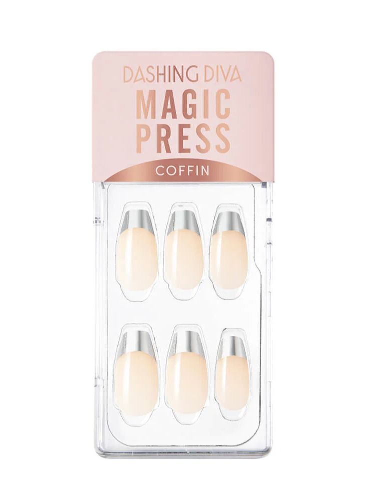 Dashing Diva Magic Press Silver Chic French - medium fresh shape - Image 1