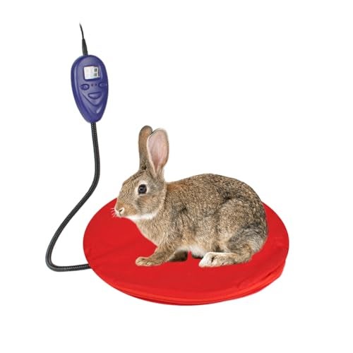 NAMSAN Heating Pad for Cats Small Dogs Heated Dog Bed Round Cat Tree Heating Bed Rabbit Warming Pad, Temperature Adjustable, Chew Resistant Cord, Red - Image 4