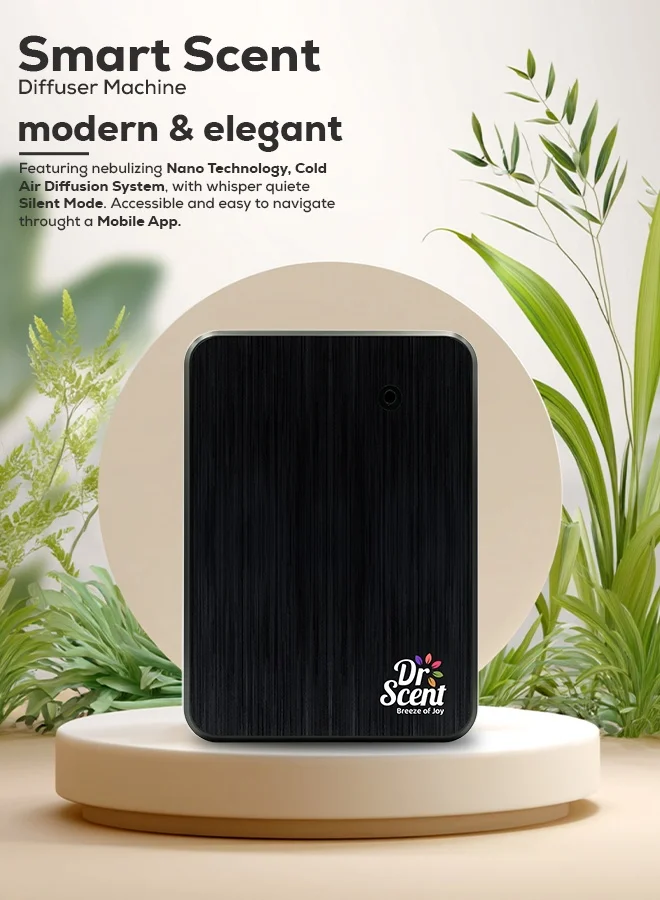 Dr Scent Dr Scent Smart Scent Essential Oil Diffuser Machine – Cold Air Nano Technology,Fragrance Diffuser for Home, Office & Small Spaces – Silent Mode, 200ml Capacity (Black)