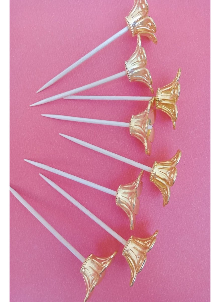 25 Pieces Gold Flower Head Cocktail Toothpick - Cake Toothpick 6cm - Presentation Toothpick - pzsku/Z7D9EEC8AC5A423F20594Z/45/_/1725895707/4b7356a2-ac21-48e7-8db2-44e487cf8fb4