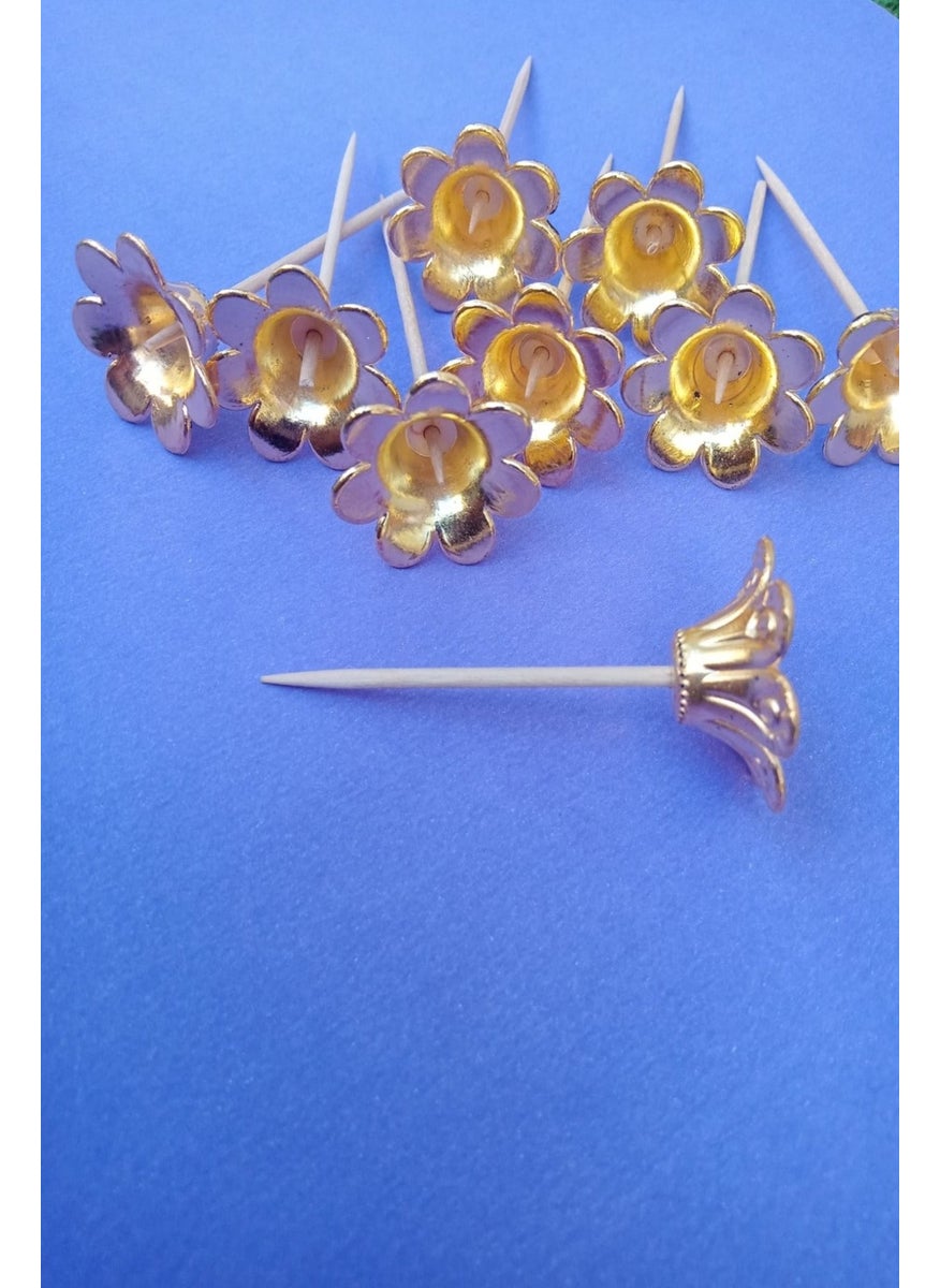 25 Pieces Gold Flower Head Cocktail Toothpick - Cake Toothpick 6cm - Presentation Toothpick - pzsku/Z7D9EEC8AC5A423F20594Z/45/_/1728062595/7830c899-9e4c-4424-b2af-cf68830c064e