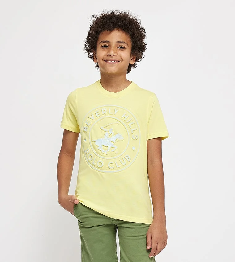 Logo Embossed Crew Neck T-Shirt