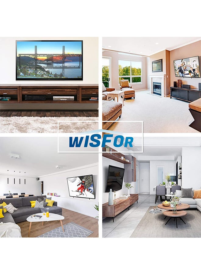 ويسفور حامل حامل تلفزيون ذكي على الحائط من Wisfor مقاس 32-85 بوصة لشاشات LED Oled، رف تثبيت شاشة قابل للتعديل مع سعة وزن فائقة القوة 60 كجم لهاتف LG Hisense Tcl - Image 5