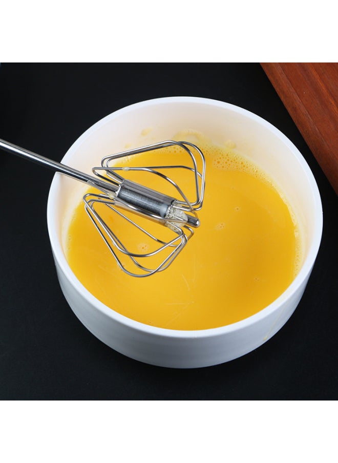 Generic 304 Stainless Steel Semi-automatic Egg Beater Cream Beater Stirring Rod Rotary Egg Beater Kitchen Baking Tools-Color:12 Inch Food Contact 304  - Image 5