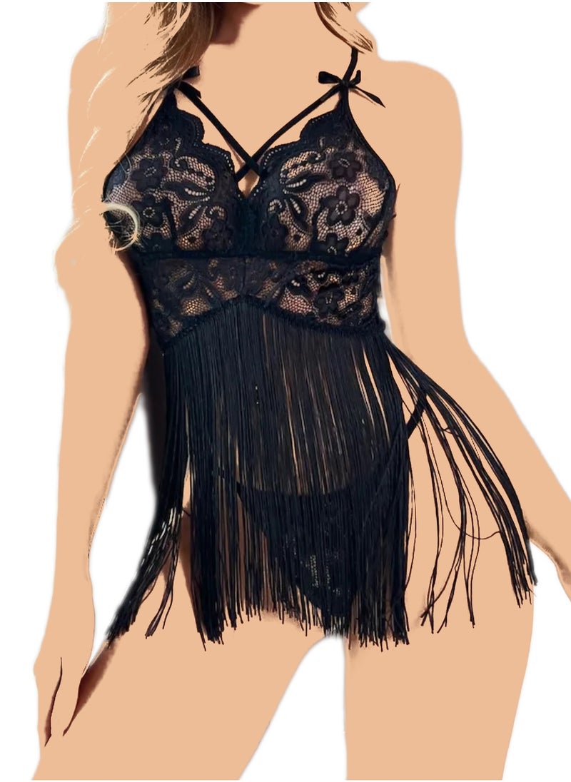 Generic - Lingerie Babydoll Playsuit 622 Black - Image 1