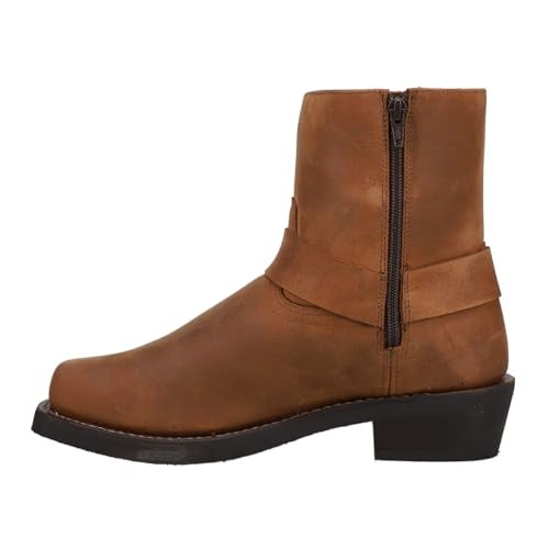 Dingo Boots Mens Rev Up Square Toe Motorcycle Casual Boots Ankle - Brown - Size 10.5 D_M - Image 4