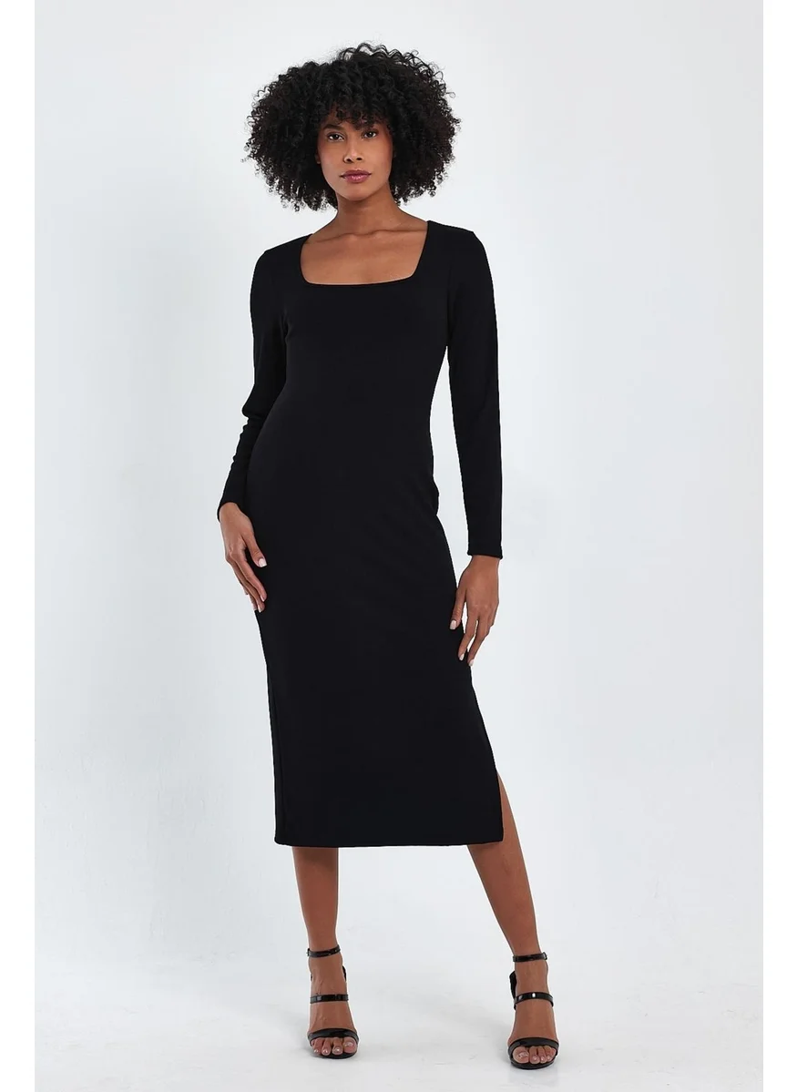 Alexandergardi Alexandergardı Slit Square Neck Dress(B23-00170