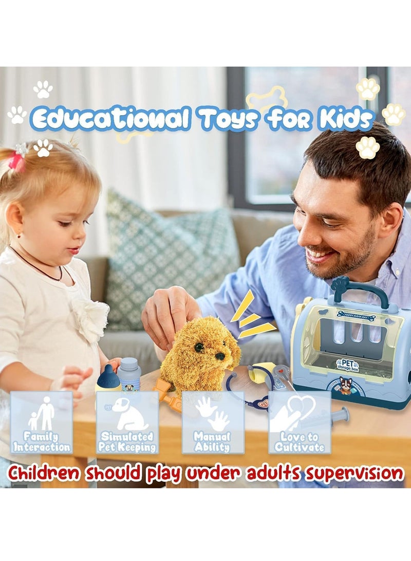 دوركو العناية بالحيوانات الأليفة لعب مجموعة ألعاب الكلب الروبوت للأطفال ، ألعاب الطب البيطري للأطفال ، لباس الأطفال وتظاهر لعب مجموعة الطب البيطري ، هدية للأطفال لعب دور لعبة من 3 سنوات - Image 3