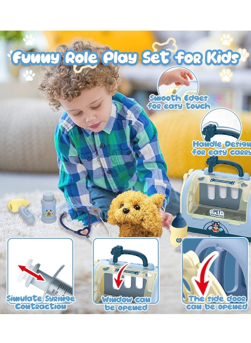دوركو العناية بالحيوانات الأليفة لعب مجموعة ألعاب الكلب الروبوت للأطفال ، ألعاب الطب البيطري للأطفال ، لباس الأطفال وتظاهر لعب مجموعة الطب البيطري ، هدية للأطفال لعب دور لعبة من 3 سنوات - Image 5