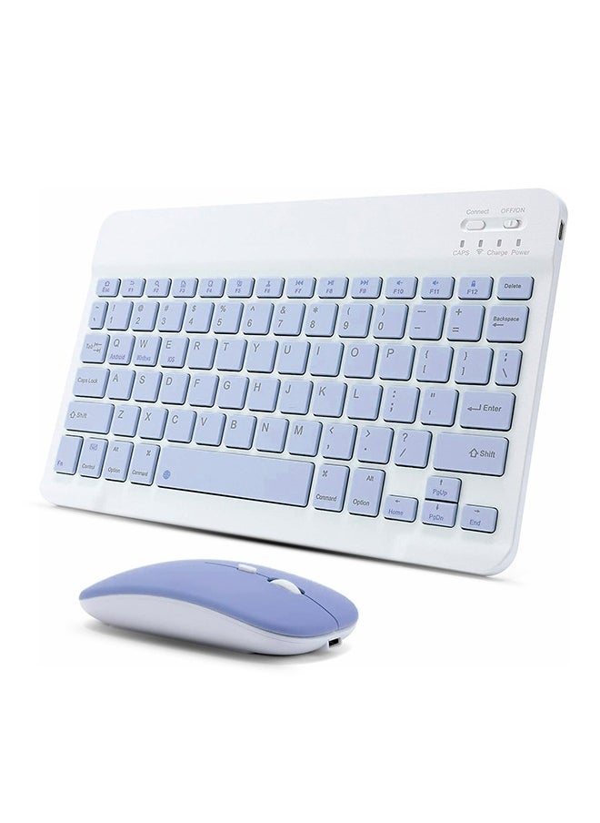 O Ozone Ultra-Slim Bluetooth Keyboard & Mouse Combo Rechargeable Portable Wireless Keyboard Mouse Set for Tablet iPhone iPad Computer PC Laptop- Lavender  - Image 1