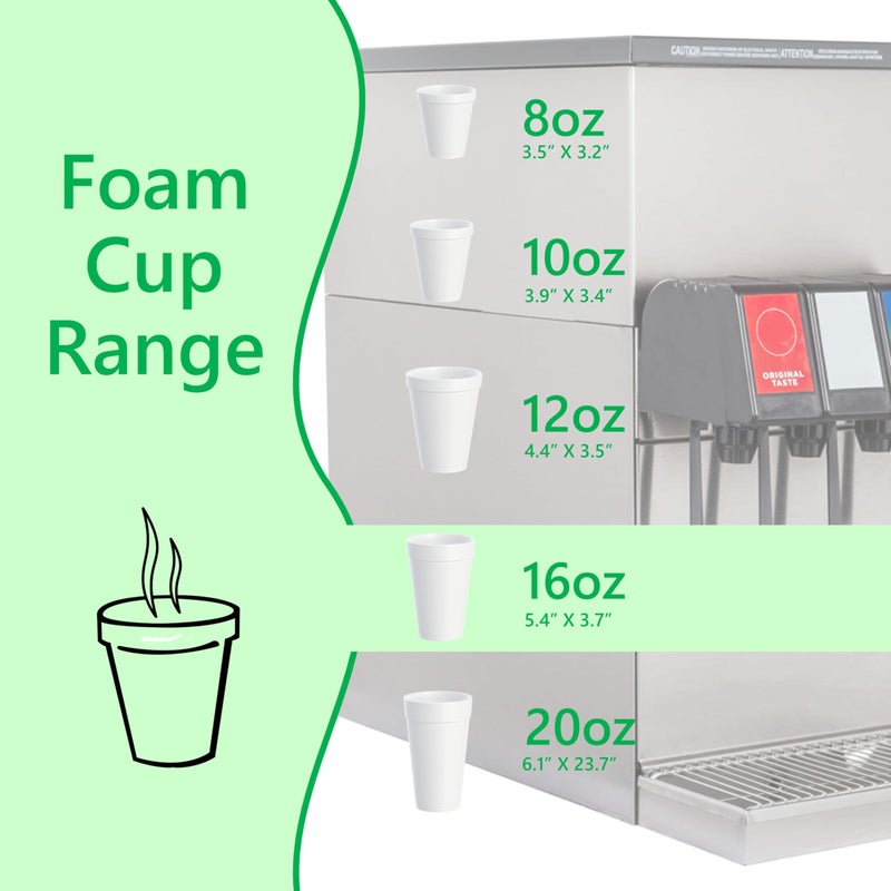 Mr. Miracle 16 OZ Foam Cups With Lids for Hot & Cold Drinks, USA-Made 25-Pack.Ideal Styrofoam Coffee Cups, Insulating To-Go Cups for Soda, Tea, Juice - Sturdy, Disposable & comparable to Industry standard 16J16 - Image 3