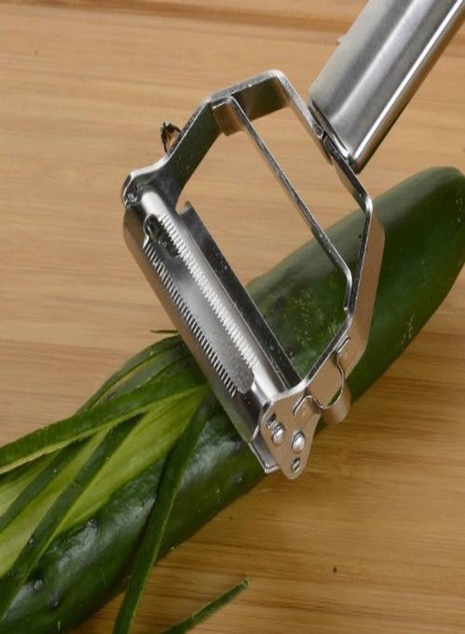 i Kito Vegetable Spaghetti Spiralizer Slicer Easy Spiral Zucchini Noodle Carrot,Perfect Kitchen Tools Carrot Grater With Cleaning Brush (Julienne peeler triangle handle) - Image 5