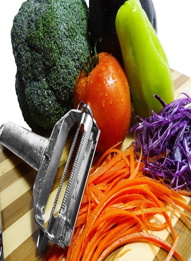 i Kito Vegetable Spaghetti Spiralizer Slicer Easy Spiral Zucchini Noodle Carrot,Perfect Kitchen Tools Carrot Grater With Cleaning Brush (Julienne peeler triangle handle) - Image 3