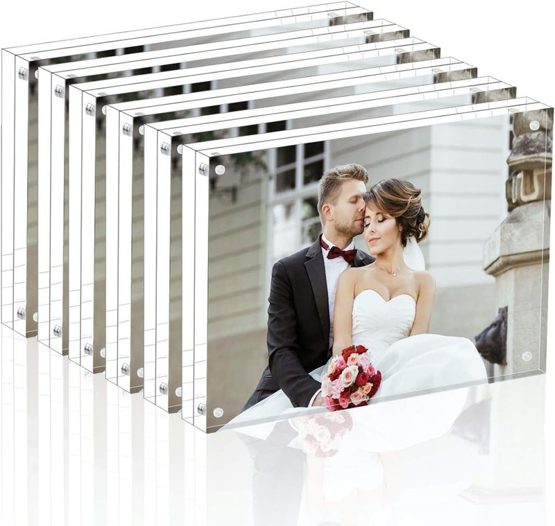 Magicool Premium Acrylic Photo Frame--- Magnet Photo Frame -Double Sied Thick Desktop Frames (4x6 6 pack) - Image 1