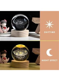 3D Inner Carved Small Crystal Ball Light with Wood Base, Decorative Creative Gift Luminous Crystal Ball for  Classmates and Kids Girls' Birthday (Solar System) - pzsku/Z7D9FA3F60663E7530E18Z/45/_/1728758582/0729a69b-4dec-4d1c-93a6-d7517381fb13