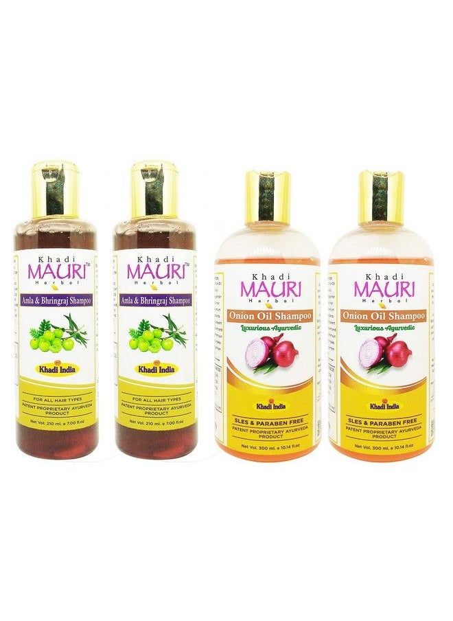 Khadi MAURI Amla Bhringraj & Onion Oil Shampoo Pack Of 4 (1020 Ml)  - Image 2