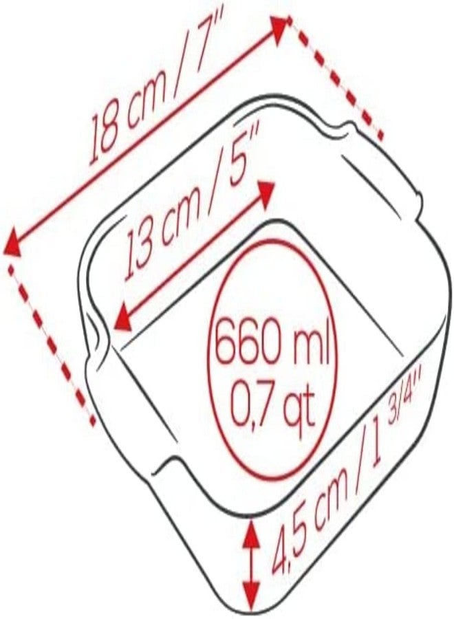 Peugeot Appolia Petite Square Baking Dish Red-7 x 5 x 2in - Image 2