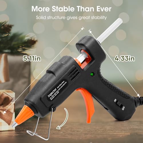 kejector Fireproof Hot Glue Gun, Mini Glue Gun Kit with 30 Glue Sticks, 20W Glue Gun with Transparent Glue Sticks 7 * 130 mm for DIY Arts, Crafts and Quick Repairs - Image 5