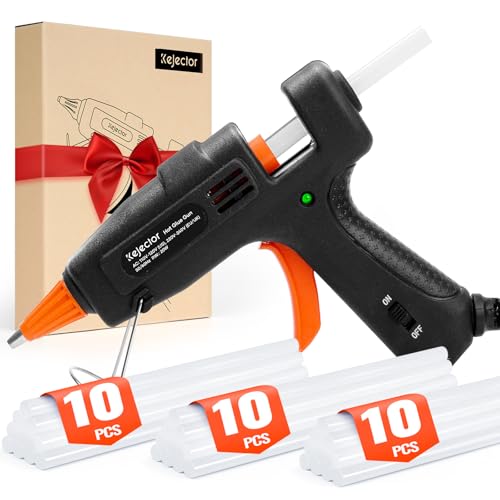 kejector Fireproof Hot Glue Gun, Mini Glue Gun Kit with 30 Glue Sticks, 20W Glue Gun with Transparent Glue Sticks 7 * 130 mm for DIY Arts, Crafts and Quick Repairs - Image 1
