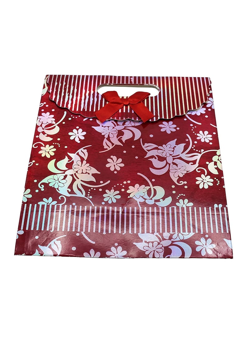 iLife - iLife Gift Bags Paper Bags with Handles Bulk, Shopping Bags Retail Bags Paper Gift Bags (Maroon) 18.8 * 9 * 23.7 CM - 12 Piece - Image 1