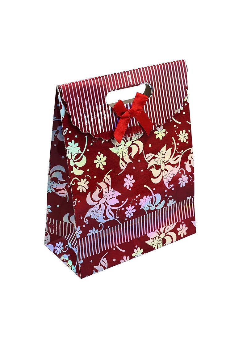 iLife - iLife Gift Bags Paper Bags with Handles Bulk, Shopping Bags Retail Bags Paper Gift Bags (Maroon) 18.8 * 9 * 23.7 CM - 12 Piece - Image 1
