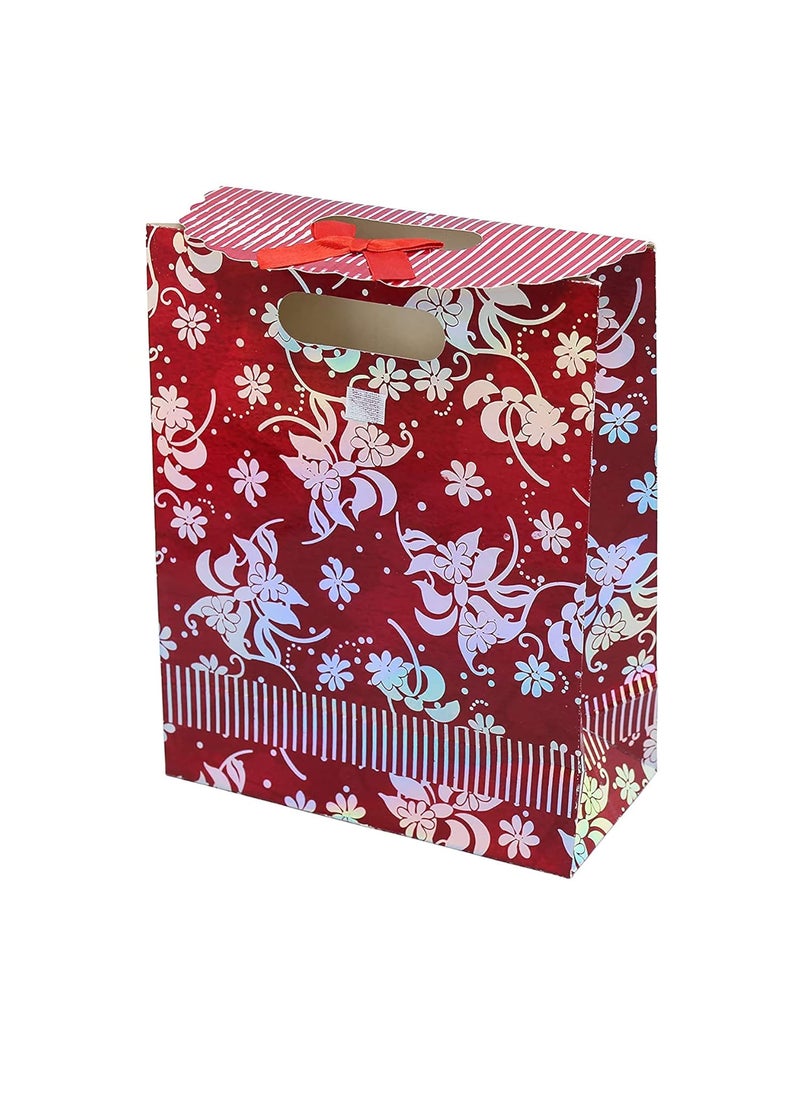 iLife - iLife Gift Bags Paper Bags with Handles Bulk, Shopping Bags Retail Bags Paper Gift Bags (Maroon) 18.8 * 9 * 23.7 CM - 12 Piece - Image 1