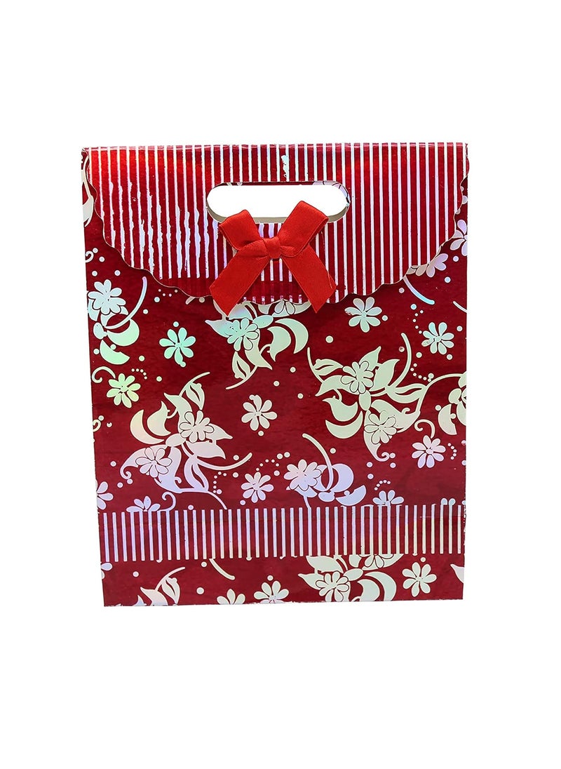 iLife - iLife Gift Bags Paper Bags with Handles Bulk, Shopping Bags Retail Bags Paper Gift Bags (Maroon) 18.8 * 9 * 23.7 CM - 12 Piece - Image 1