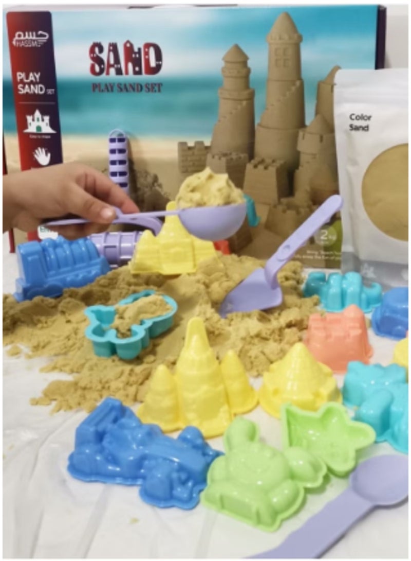 HASSM Magic Sand for Kids, Self-Adhesive, Moldable, Never Drys Out - Fun for Kids to Refill Sensory Sandbox Toys, Perfect for Shaping, Squeezing, Scooping, Rolling, and Molding  - Image 1