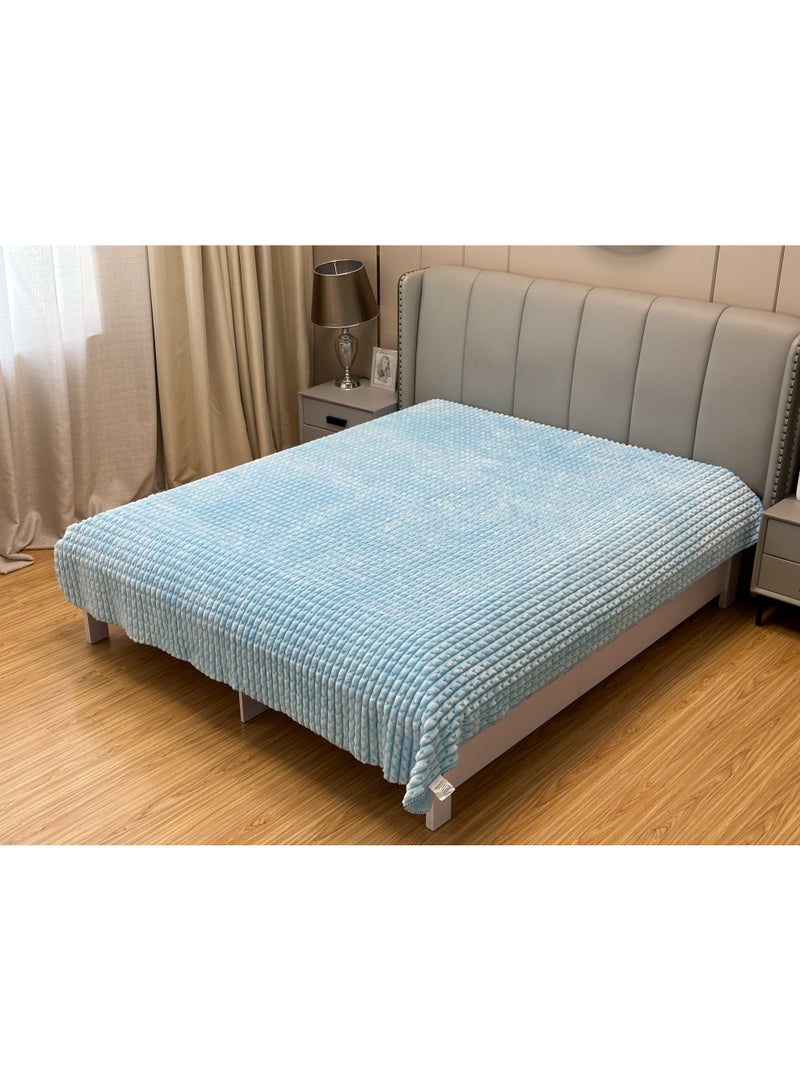 STARGOLD 220x240cm Weighted Comfort Blanket Extra Heavy 1 Ply Winter Throw Blanket Super Soft Embossed Wool Feel Bedding, 10LBS, SG-BLC604