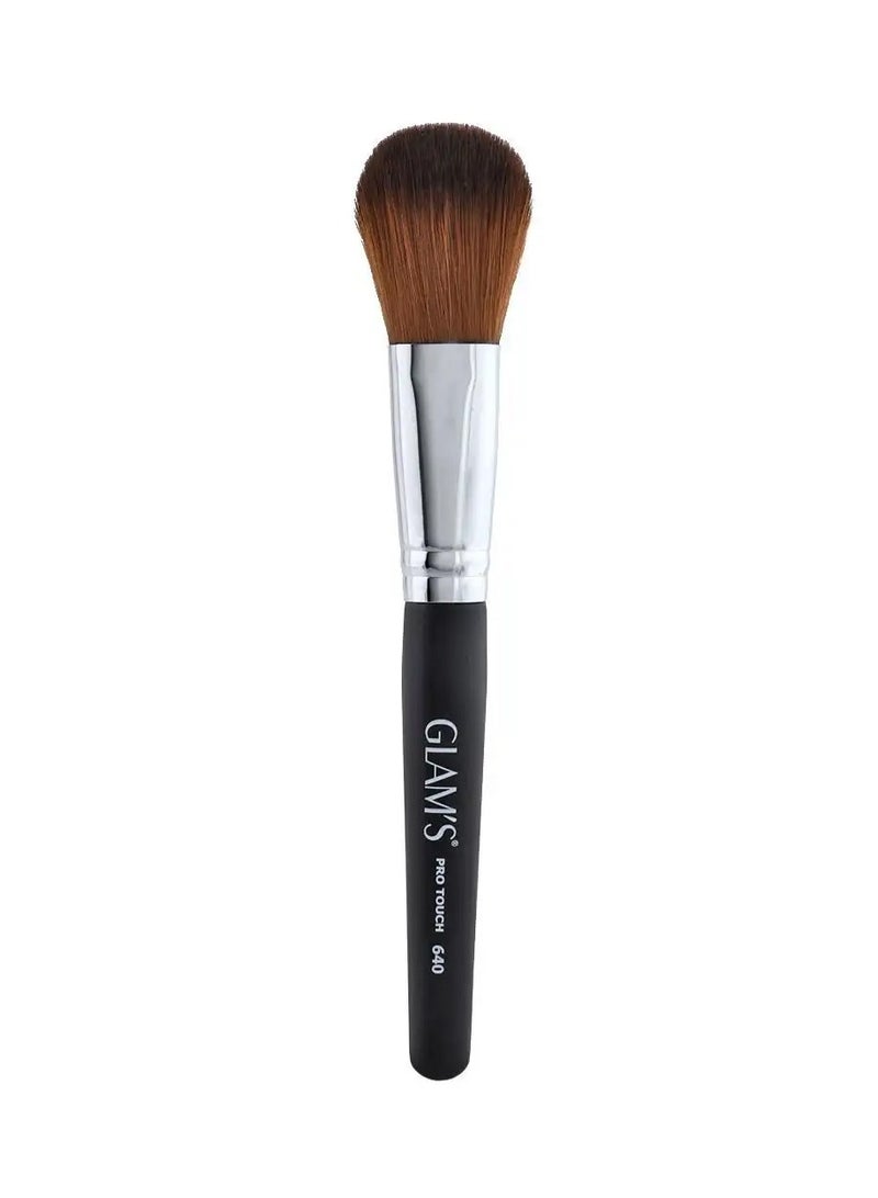 Glam's Pro Touch Makeup Brush #640 Black & Silver - Image 1