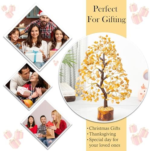 HindCraft Yellow Aventurine Healing Crystal Tree | Artificial Tree for Home Decoration | Positive Energy & Prosperity Tree | Thoughtful Gift for Men & Women – Housewarming, Wedding Gift - Image 4
