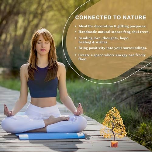 HindCraft Yellow Aventurine Healing Crystal Tree | Artificial Tree for Home Decoration | Positive Energy & Prosperity Tree | Thoughtful Gift for Men & Women – Housewarming, Wedding Gift - Image 3