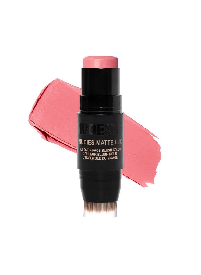 NUDESTIX Nudies Matte Lux Cream Blush 3In1 All Over Face Colour For Cheeks Eyes And Lips W/Blending Blush (Rosy Posy)  - Image 1