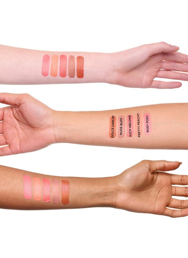 NUDESTIX Nudies Matte Lux Cream Blush 3In1 All Over Face Colour For Cheeks Eyes And Lips W/Blending Blush (Rosy Posy)  - Image 3