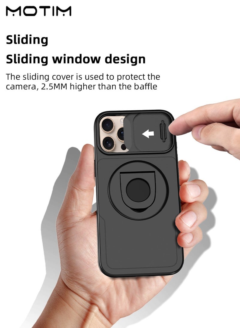 Motim iPhone 16 Pro/16 Pro Max Magnetic Case with Slide Camera Cover, 360° Invisible Stand, Sturdy & Versatile Stand, Anti-Scratch, Drop Protection Heavy Duty Protective Kickstand  - Image 3