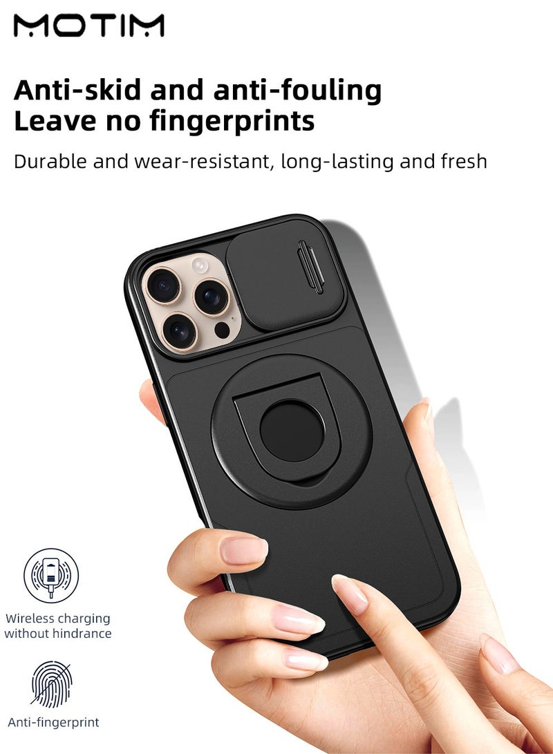 Motim iPhone 16 Pro/16 Pro Max Magnetic Case with Slide Camera Cover, 360° Invisible Stand, Sturdy & Versatile Stand, Anti-Scratch, Drop Protection Heavy Duty Protective Kickstand  - Image 4