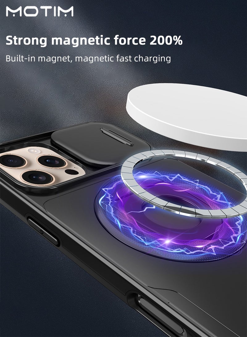 Motim iPhone 16 Pro/16 Pro Max Magnetic Case with Slide Camera Cover, 360° Invisible Stand, Sturdy & Versatile Stand, Anti-Scratch, Drop Protection Heavy Duty Protective Kickstand  - Image 2