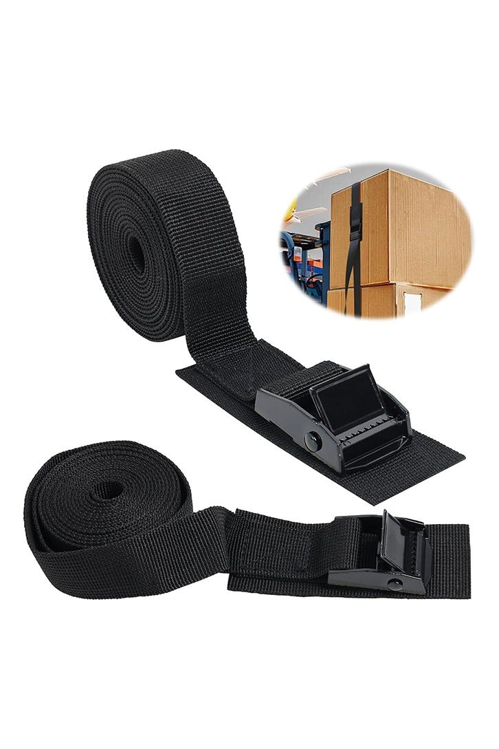 Bicycle Lashing Strap with Clamp - Pack of 2, Length 0.5m, Width 25mm, Max Load 500kg, Padded, Ideal for Transport on Bicycle Racks, Black - Image 3