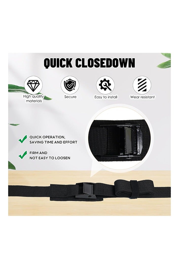 Bicycle Lashing Strap with Clamp - Pack of 2, Length 0.5m, Width 25mm, Max Load 500kg, Padded, Ideal for Transport on Bicycle Racks, Black - Image 5