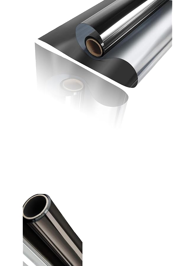 Green Tiger Black Silver Window Tint for Home Privacy Mirror Film Vinyl Roll | Heat Control, Anti-UV, Static Cling |Stained Glass Peel and Stick Door Coverings |No Glue Stickers |23.6x39.4 inches - Image 1