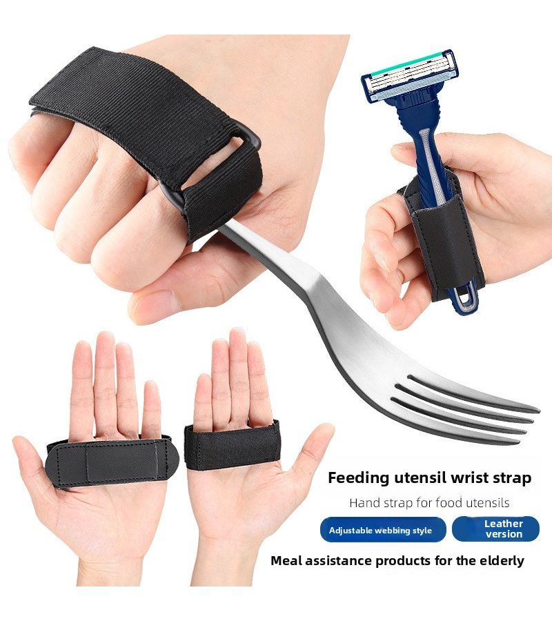 2pcs Webbing Anti Shake Feeding Belt Suitable For Seniors With Tremors And Dysphagia Non Spill Mealtime Aid Anti Splash Eating Device Oral Care Shaving Writing - Image 2
