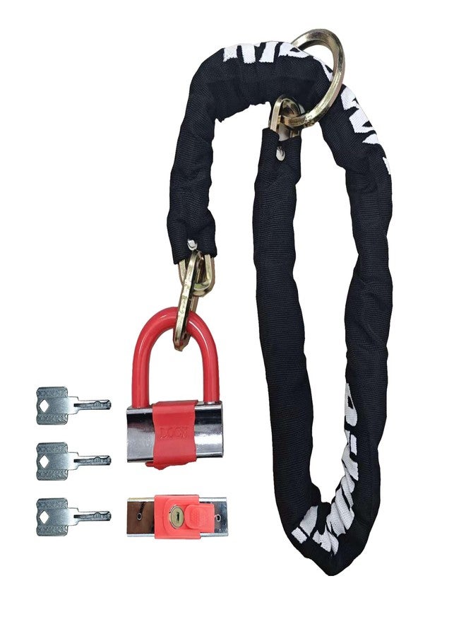 Ribowri Heavy Duty Motorcycle Chain Lock, 3ft 10mm Thick Cut Resistant Security Chain with 16mm U-Lock & 3 Keys, Anti Theft Bike Lock for Motorcycles, Bicycles, Generators, Gates(3FT) - Image 1