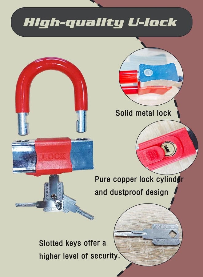 Ribowri Heavy Duty Motorcycle Chain Lock, 3ft 10mm Thick Cut Resistant Security Chain with 16mm U-Lock & 3 Keys, Anti Theft Bike Lock for Motorcycles, Bicycles, Generators, Gates(3FT) - Image 5